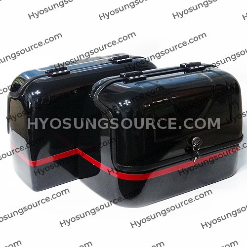 New Hard Trunk Saddlebags Black For Hyosung GV125 GV250 - Click Image to Close