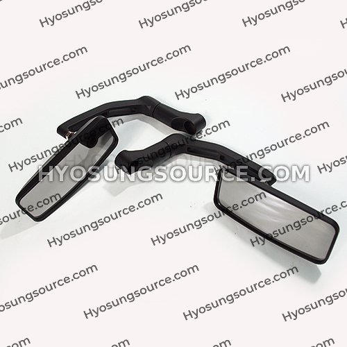 8/10mm Matt Black Rectangle Rearview Mirrors Motorcycle Scooter - Click Image to Close