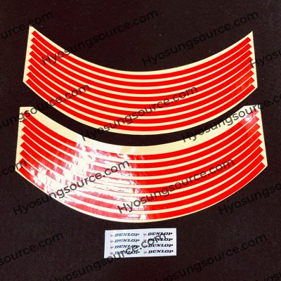 17'' Motorcycle Wheel Rim Stripe Tape Reflective Stickers Red